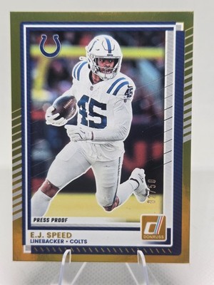 2025 Donruss Football #284 Colts E.J. Speed Gold Press Proof 02/50