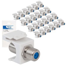 ICC F-Type Keystone Jack, Nickel Plated 3 GHz Coax Jack, Female to Female, RG...