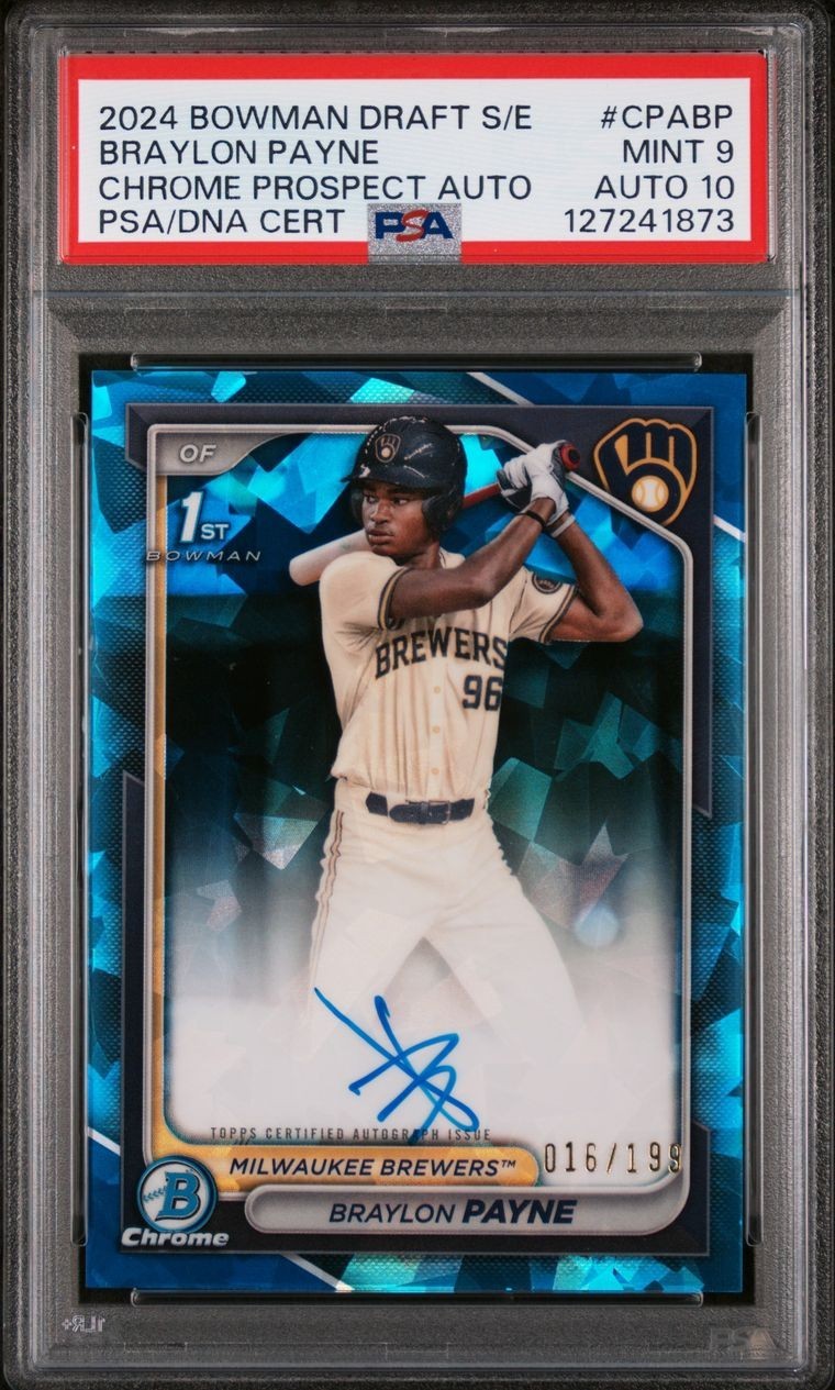 2024 Bowman Draft Sapphire Edition Braylon Payne Auto Green /99 PSA 9 CPA-BP