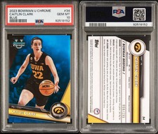 2023-24 Bowman U Chrome Blue Refractor #34 Caitlin Clark RC Rookie /199 PSA 10