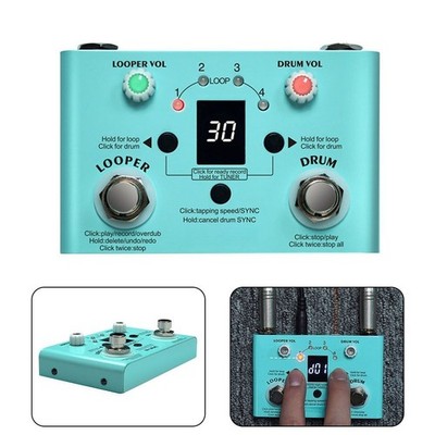 Gitarren-Effekt-Pedal für M-VAVE V2 Drum-Looper 30 Stile 11 Min Gesamtaufnahme