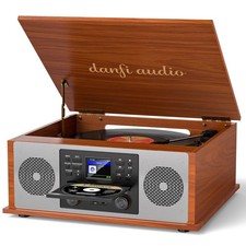 10-in-1 Retro Bluetooth Record Player with Stereo Speakers, 3-Speed Vinyl Tur...