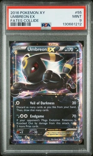 2016 POKEMON XY FATES COLLIDE #55 UMBREON EX PSA 9