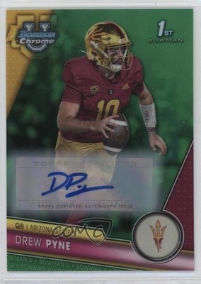2023 Bowman U Chrome Prospect Green Refractor 54/99 Drew Pyne #37 Auto 0p92