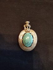 Miracle  Pendant Scottish Vintage Pebble Jewellery  Turquoise Thistle.