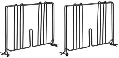 2 Black Epoxy Heavy Duty Wire Adjustable Shelf Divider 14''D x 8''H actual 13.4''D