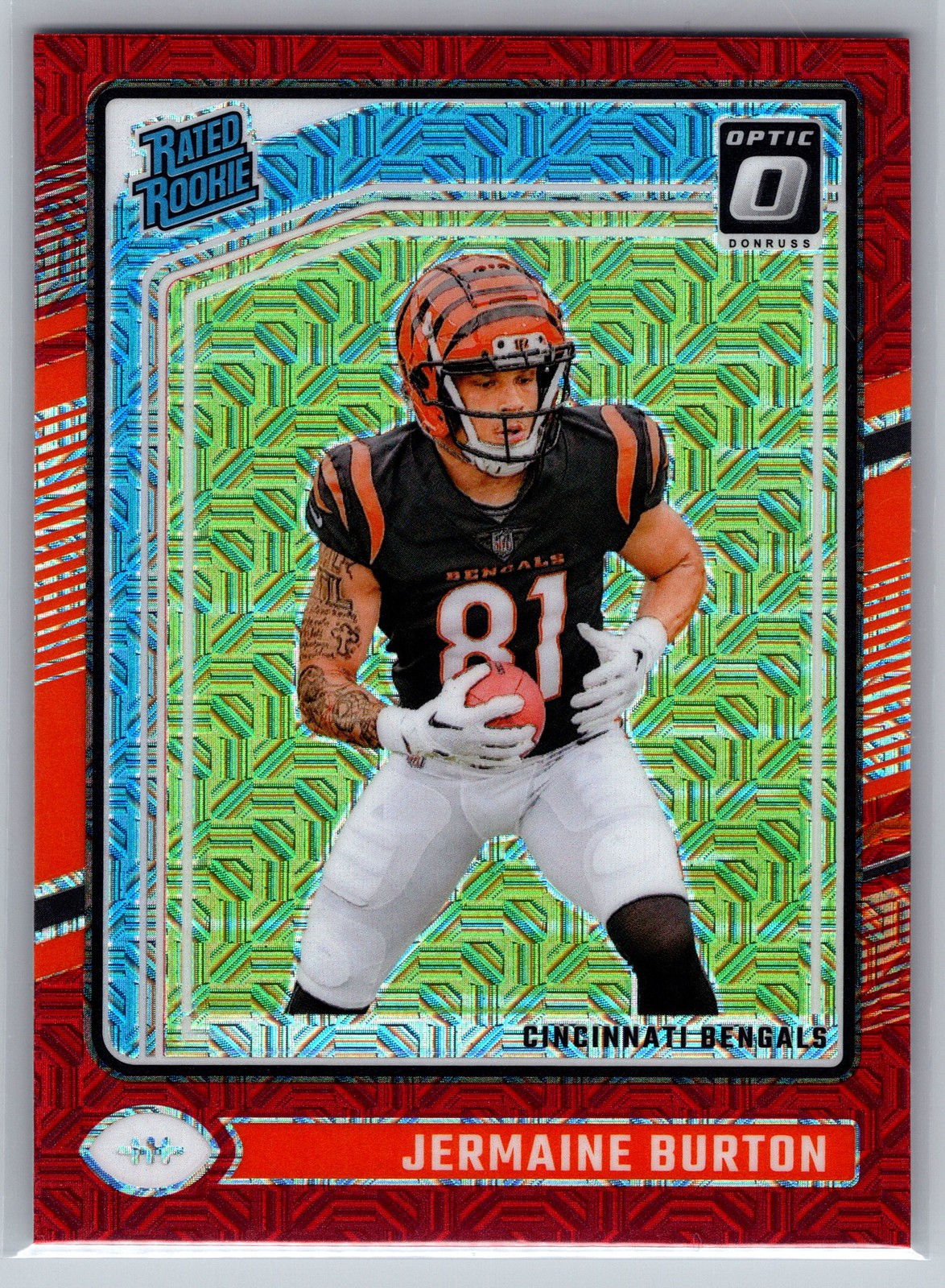2024 Donruss Optic Jermaine Burton Rookie Red Mojo #251 Cincinnati Bengals