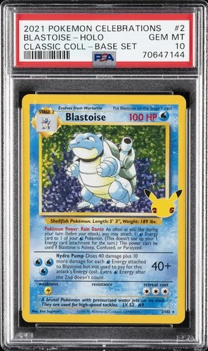 2021 POKEMON CELEBRATIONS CLASSIC COLL #2 BLASTOISE-HOLO PSA 10