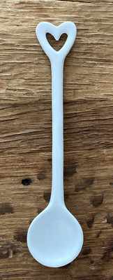 Löffel Porzellanlöffel weiß mit Herz Porzellan Geschirr Geschenk spoon Besteck