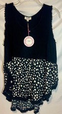 Umgee New with Tags Black Sleeveless Fringe P...