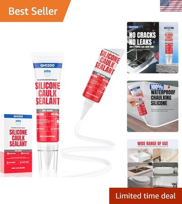 White Silicone Sealant - 150 ML/5 FL Oz Waterproof Sealant for Kitchen & Bath...