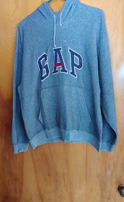 Gap Logo Fleece Pullover Hoodie Gray Men's Regular Fit Size M Pockets