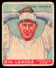 1933 Goudey Big League Chewing Gum - R319 Jesse Haines #73 RC POOR