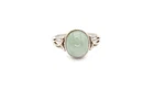 Vintage Sterling Silver 925 Jade Ring Size 10.75