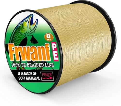 NEW Frwanf Fishing Line 8-Strand Braided PE Line 1000m Size 5 Yellow for - Image 2