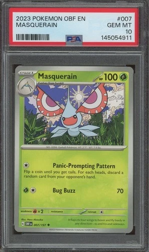 Pokemon TCG Scarlet Violet Obsidian Flames #007 Masquerain PSA 10