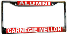 CORNEGIE MELLON/ALUMNI-College License Plate Frame, Polished Chrome-
