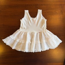 Vintage 80s ME Girl Petticoat Bouffant Full Slip Ruffle Lace White Tutu Size T-3