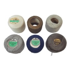 LOT 6 BOBINES FIL A REPRISER COTON DMC