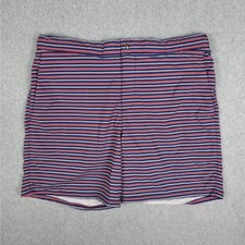 Lands' End Mens Large 36-38 Swim Shorts/Trunks Red White Navy Stripe