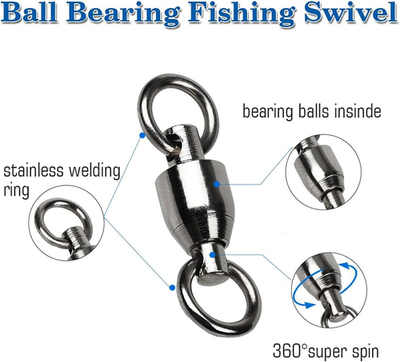 #ad Barrel Ball Bearing Swivel Saltwater Rolling Fishing Swivels Stainless Steel ... $20.26
