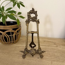 Vintage Ornate Brass Gold Easel Frame Plate D...