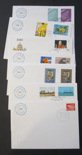 Eire - Ireland, 9 First day covers, 1979.  Definitives, Birds, Pope