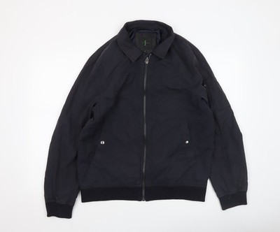 Jasper Conran Bomberjacke Herren schwarz Größe M Baumwollmischung