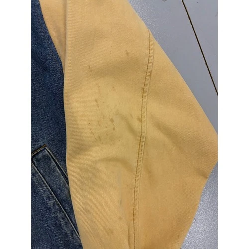 Vintage Team Admit One Michigan Wolverines Denim Varsity Jacket Blue Yellow XL image 8