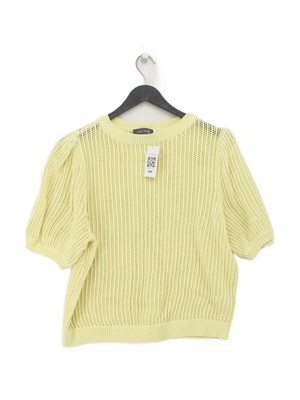 Neuwertiges Samt Damen Top XL gelb Baumwolle mit Acryl Basic