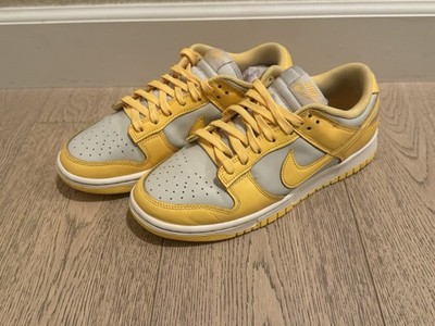 Nike Dunk Low Size 7 Men s Colorblock Yellow/Gray Low Top Lace-Up Rubber Outsole
