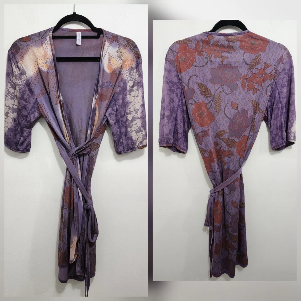 Vestido envolvente Gregory Parkinson teñido a mano de seda talla M ligero manga 3/4 Foto 2 de 4