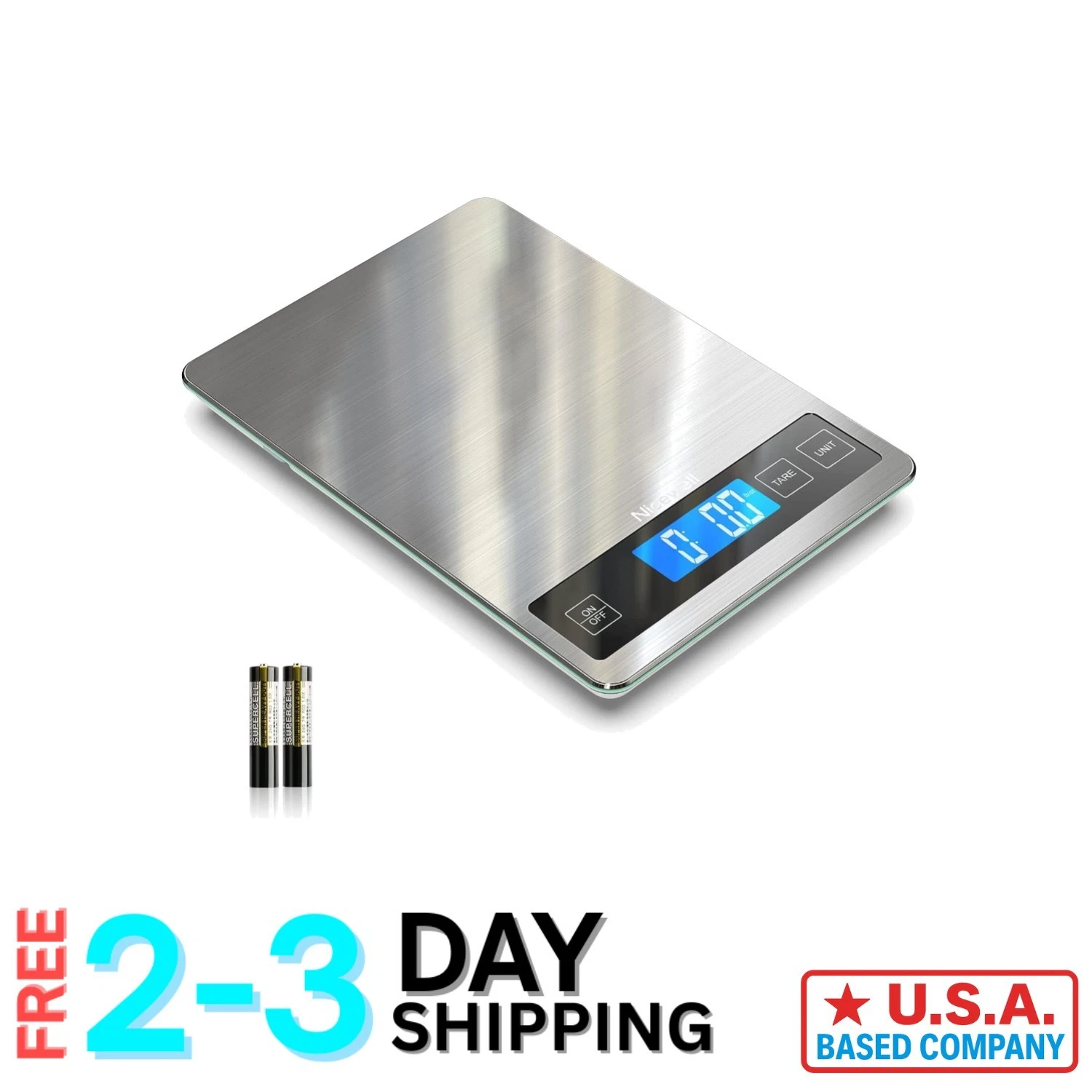 22lb Digital Kitchen Scale - Precision Cooking with Stylish Ash Silver Design