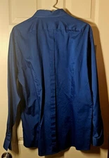 Geoffrey Beene Men’s Dress Shirt 16.5 34/35 Blue Long Sleeve Button Front...