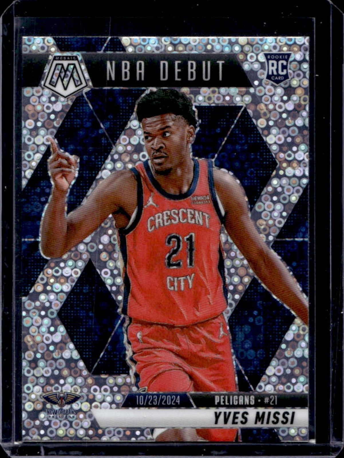 2024-25 Mosaic Yves Missi RC Fast Break Silver NBA Debut #255 Pelicans