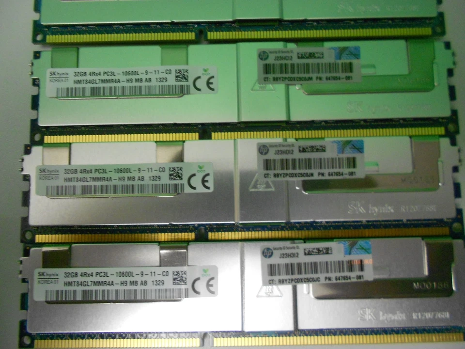 6 Stk. SK hynix 196GB (6x 32GB) DDR3 RAM 4Rx4 PC3L-10600L HMT84GL7MMR4A ECC reg. - Bild 2 von 2