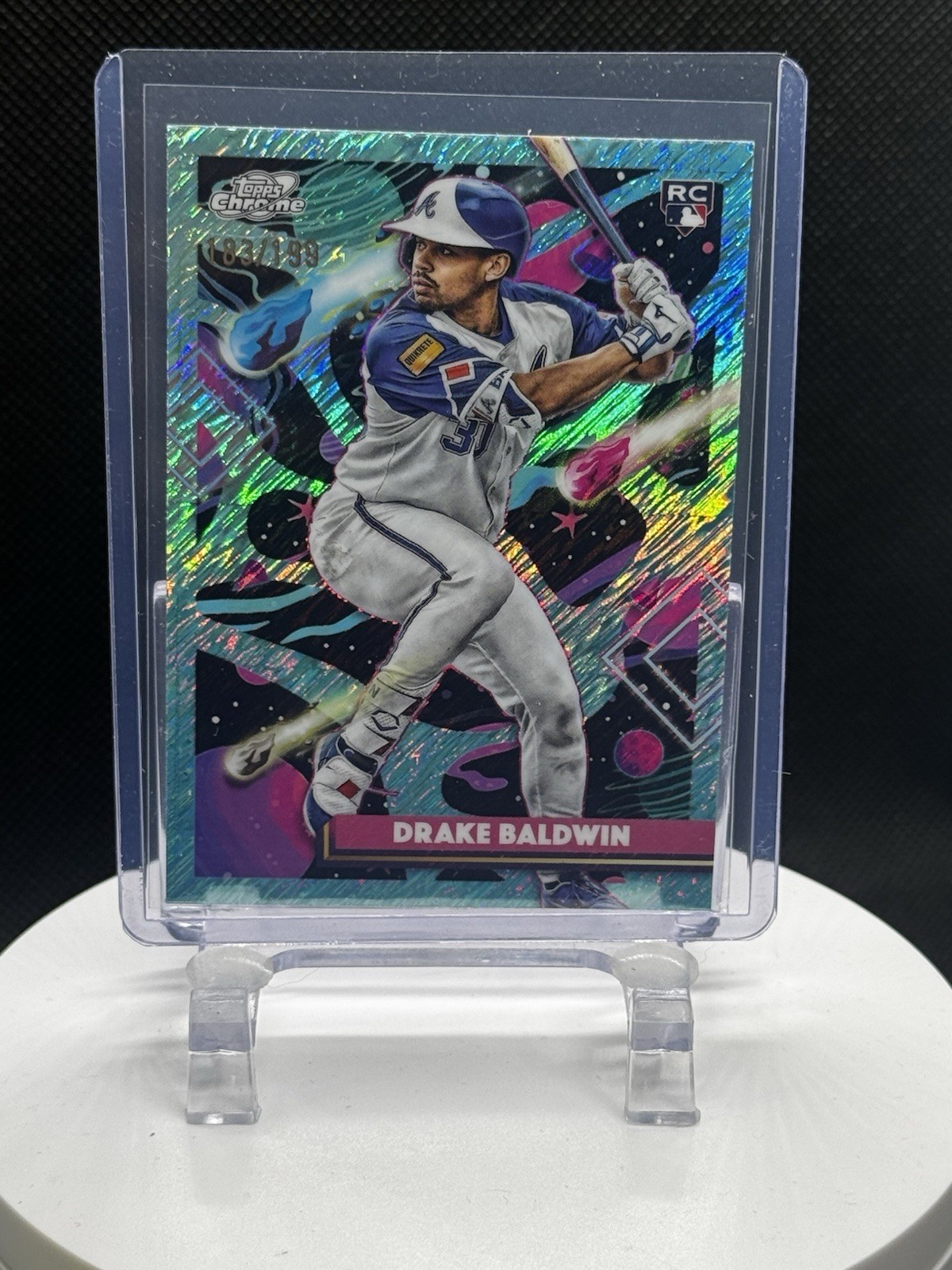 Drake Baldwin 2025 Topps Cosmic Chrome #96 Aqua Equinox Refractor RC /199 Braves