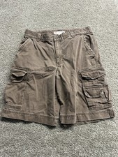 Y2K 2000s Mossimo Supply CO Baggy Tactical Cargo Shorts Cotton Brown Mens 33 VTG