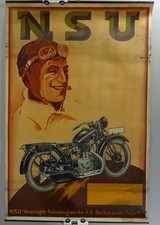 Poster / Werbeplakat / Banner / Werbung NSU OSL Modell 1930er Jahre original NSU