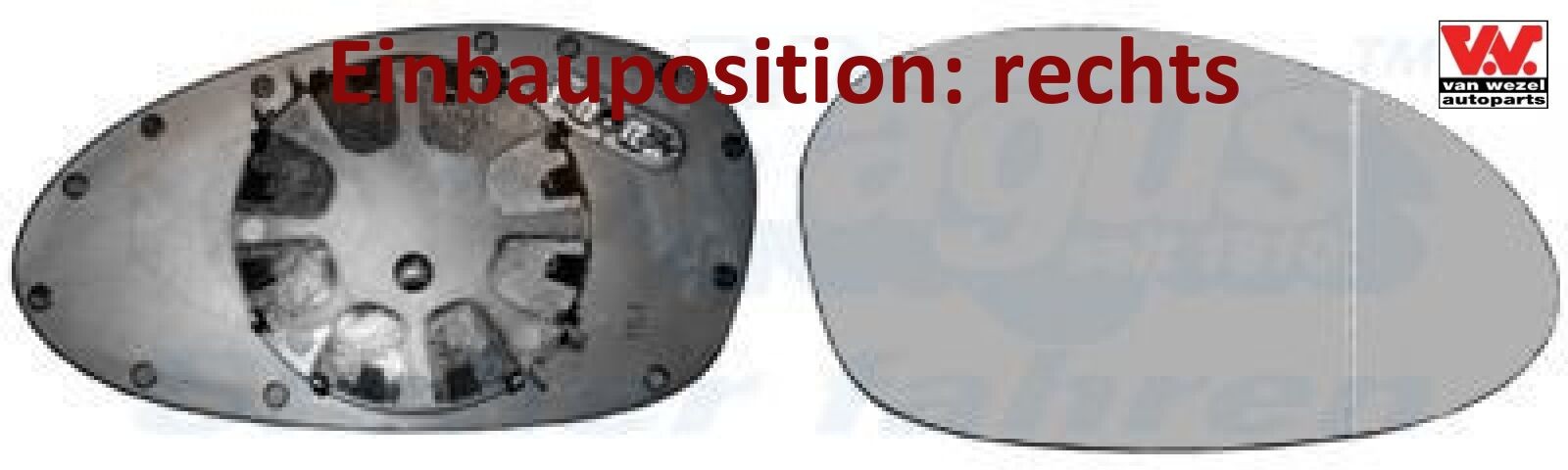 Van Wezel Spiegelglas, Außenspiegel [Hersteller-Nr. 0657836] für BMW - Bild 2