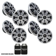 Kicker 8" Silver Marine LED Speakers - 4-Pairs of OEM replacement speakers