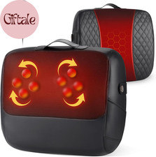 3-In-1 Shiatsu Back Massager with Heat  Lumbar Support, 4D Kneading for Pain Re