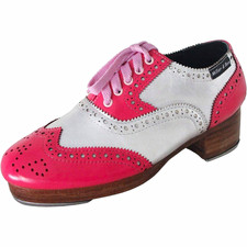 Miller  Ben Triple Threat Women's Pink  Silver Tap Dance Shoes 6.5 37.5 