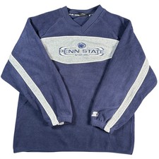 Starter Penn State Nittany Lions Fleece Pullover Mens XL Blue V-Neck Sweatshirt