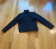 Hollister Black Quilted Full-Zip Jacket Stand-Up Collar Size S