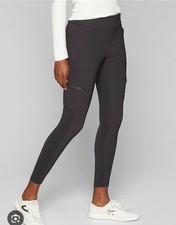 Athleta Highline Hybrid Cargo Tight Pants Grey Pockets Fitted Athleisure size 6