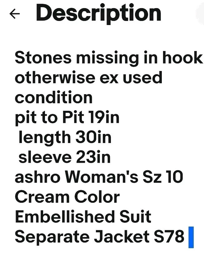 Ashro Mujer Talla 10 Color Crema Embellecido Traje Chaqueta Separada S85 Foto 2 de 4