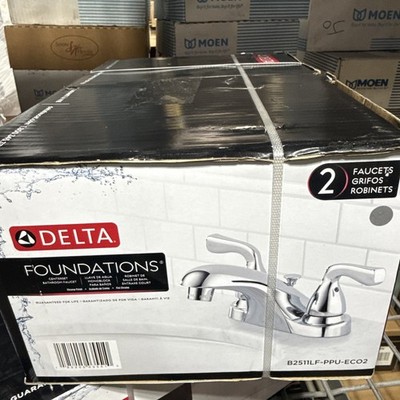 Delta Foundations Centerset Bathroom Faucet Chrome 2 Pack