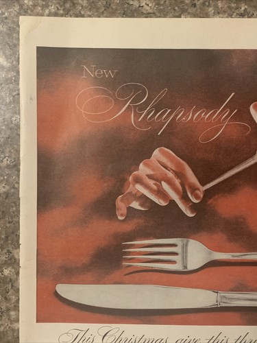 1956 International Sterling Silverware PRINT AD Rhapsody Pattern Silver VTG 50s - Picture 2 of 5