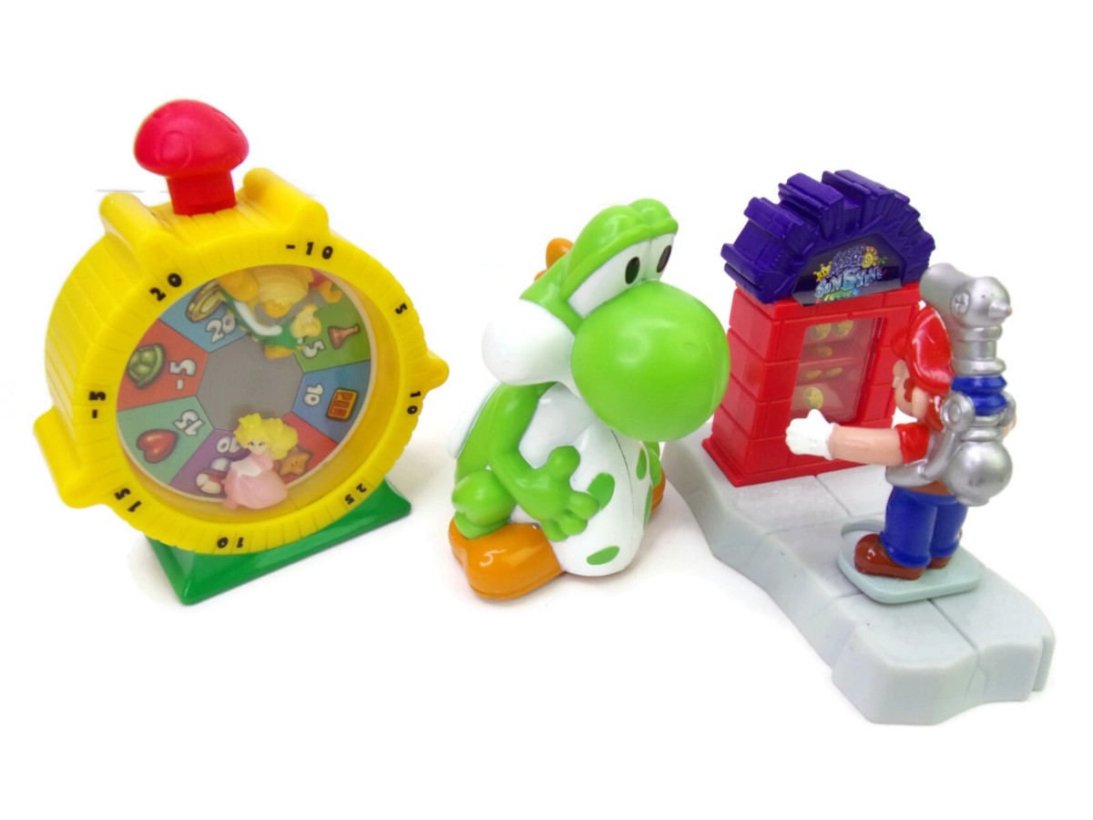 3-pc 2002 Burger King Nintendo Superstars Kids Meal Toys Mario